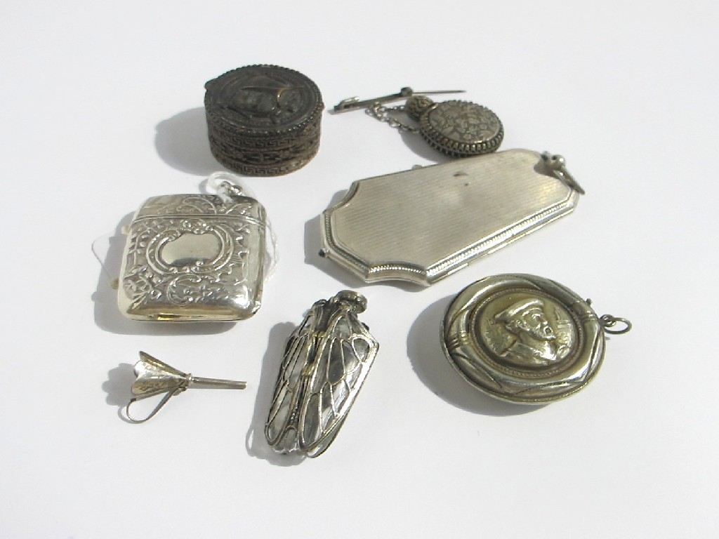 Appraisal: A lot comprising a continental silver compact scent bottles and