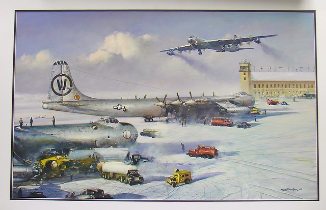 Appraisal: Tony Fachet acrylic on board painting depicting Convair B- Peacemaker