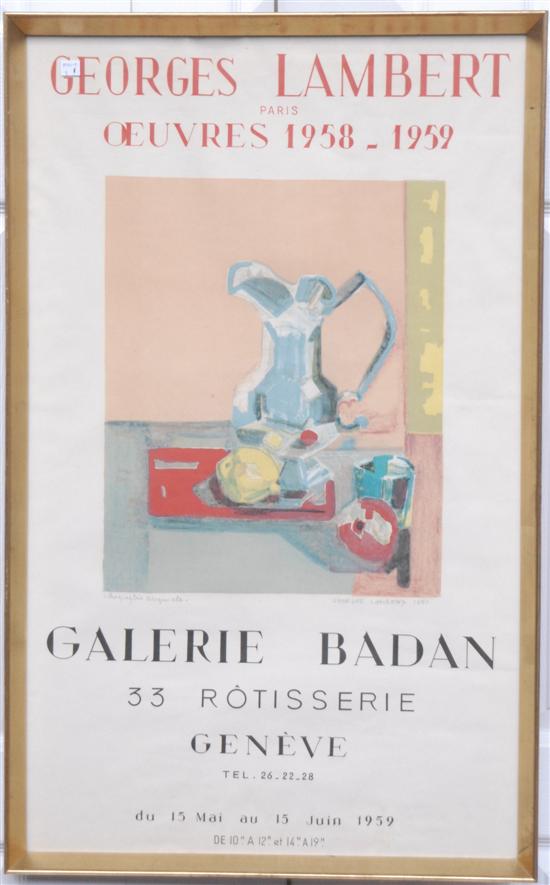 Appraisal: GEORGES LAMBERT POSTER Galerie Badan Geneve May-June