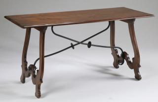 Appraisal: th c French table w iron stretcher l th century