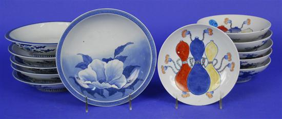 Appraisal: TWO SETS OF SIX MODERN CHINESE BOWLS diameter of larger