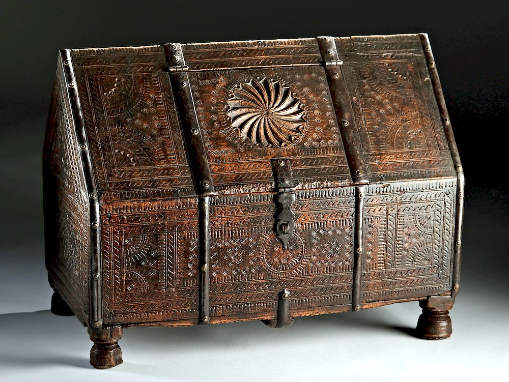 Appraisal: th Century European Wooden Chest Europe ca th to th