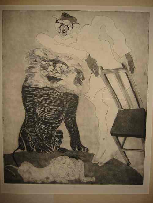 Appraisal: FRANCISCO TOLEDO Leon Etching and aquatint x mm x inches