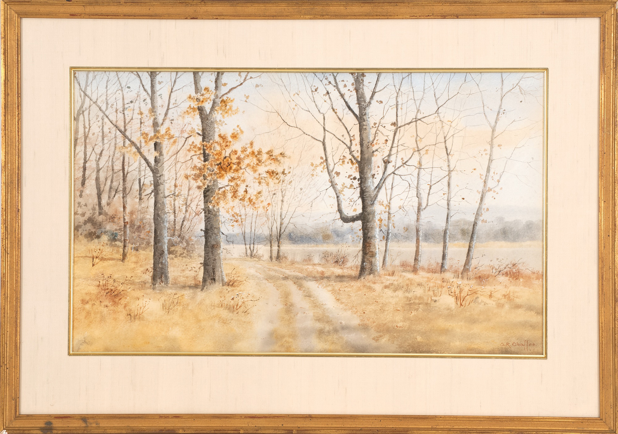 Appraisal: SAMUEL R CHAFFEEAmerican - Birches along a country road Signed