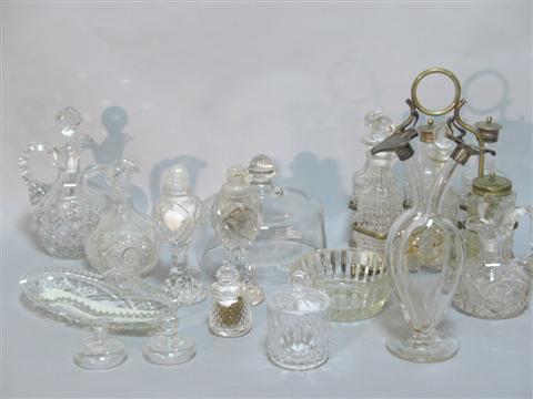 Appraisal: GROUP OF MISCELLANEOUS GLASS TABLEWARES Including a six piece silver