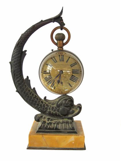 Appraisal: French brass and glass Bullet table clockcirca retailed j e