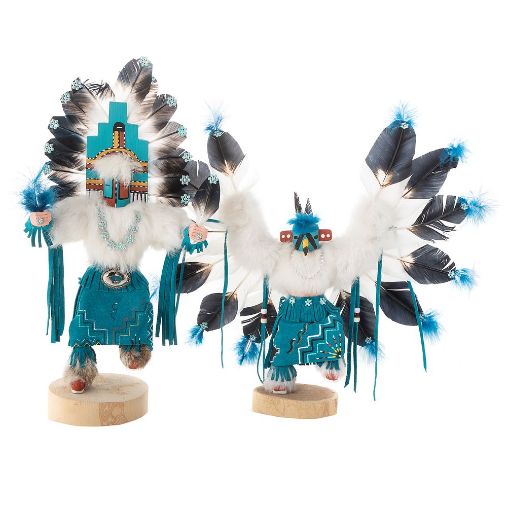 Appraisal: Two Kachina Dolls includes Eagle in H and Hemis in