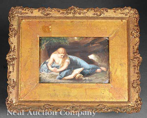 Appraisal: A Continental Porcelain Plaque of Mary Magdalene th c unsigned