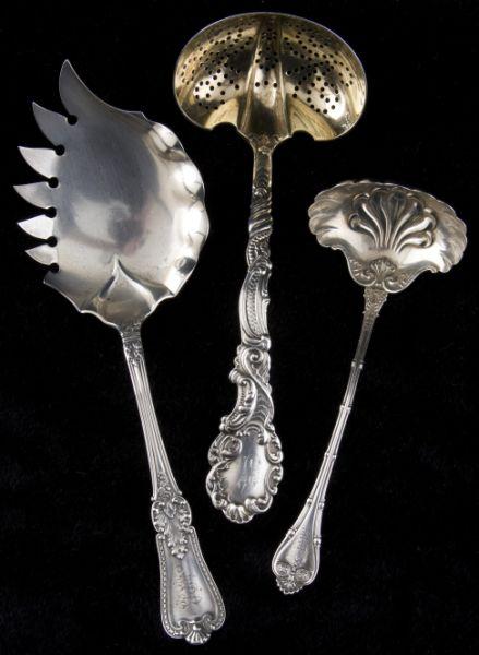 Appraisal: Three American Sterling Serving Items the first a large sugar