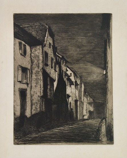 Appraisal: JAMES A M WHISTLER Street at Saverne Etching printed in