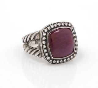 Appraisal: A Sterling Silver Ruby and Diamond Albion Ring David Yurman