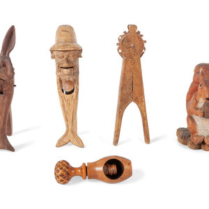 Appraisal: A Collection of Folk Art and Black Forest Carved Nut