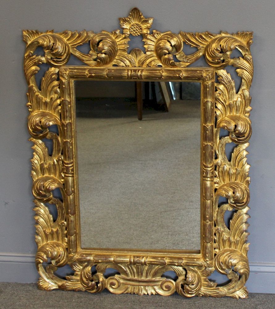 Appraisal: Antique Rococo Carved Giltwood Italian Mirror From a Scarsdale estate