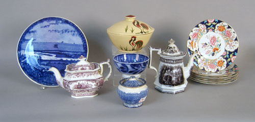 Appraisal: Group of ceramics together with ironstone flow blue spatter