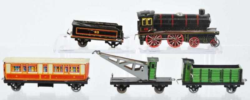 Appraisal: Tin Litho CKO Train Set Penny Toy German Includes European