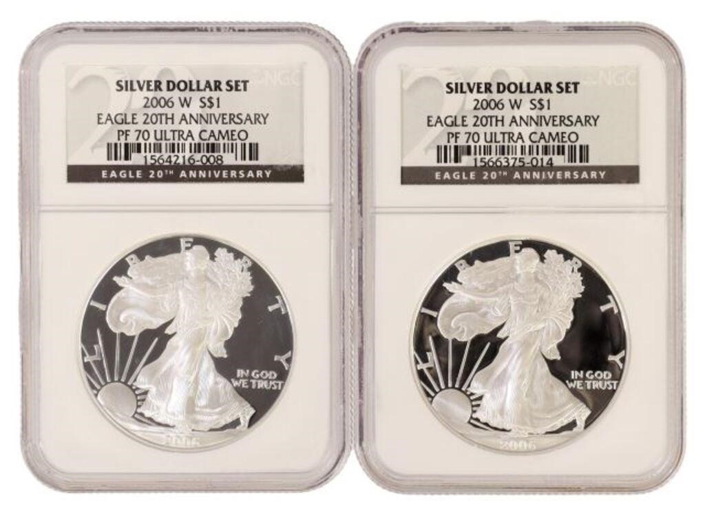 Appraisal: lot of NGC graded W th Anniversary Silver Eagle dollar