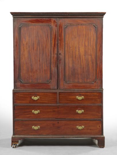 Appraisal: George III Mahogany Linen Press first quarter th century the