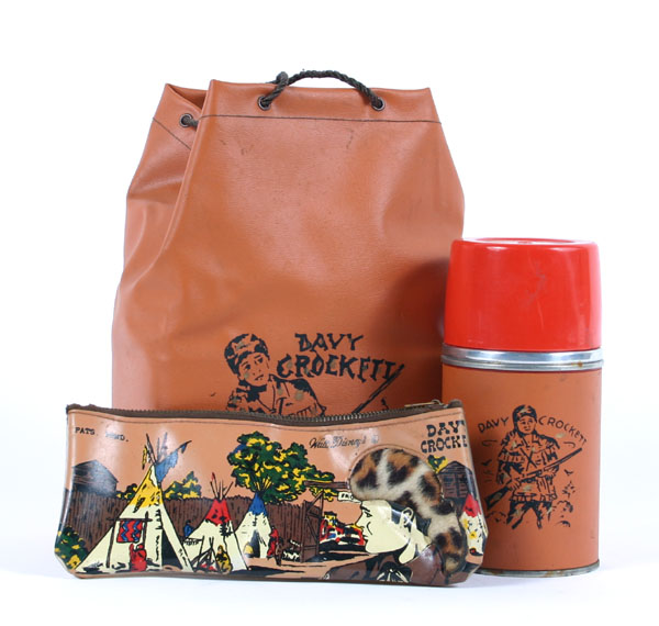 Appraisal: Vintage Davy Crockett Walt Disney lunch bag with thermos and