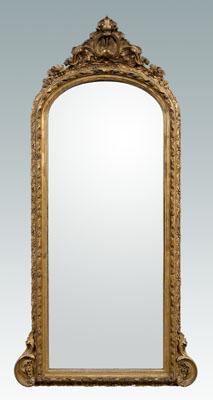 Appraisal: Carved and gilt wood pier mirror carved wood and applied