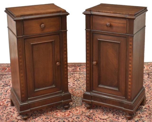 Appraisal: pair Louis Philippe period mahogany bedside cabinets th c each