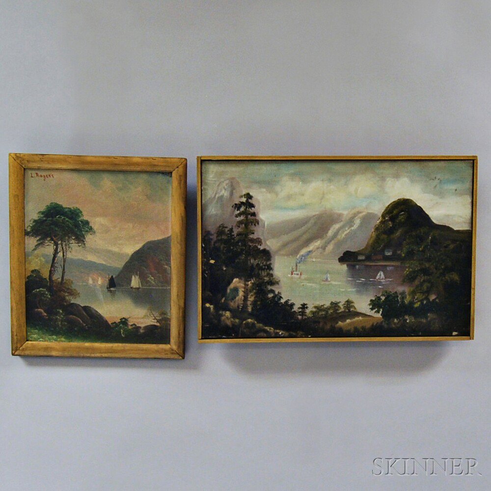 Appraisal: Two Framed Hudson River Valley River Scenes th th century