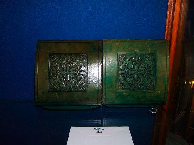 Appraisal: A pair of early to mid th Century green leather