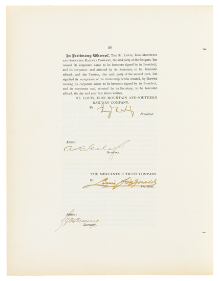 Appraisal: GOULD JAY Group of Documents Signed each an indenture between