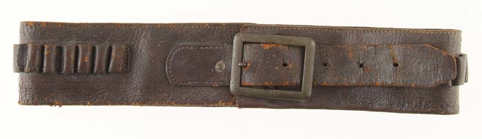 Appraisal: DECORATED LEATHER CARTRIDGE MONEY BELT Made of russet brown leather