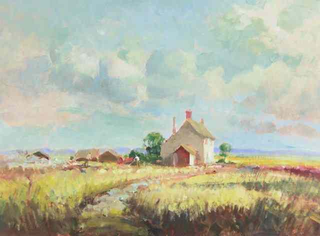 Appraisal: Geoffrey Chatten Marsh Cottage Halvergate Norfolk signed oil on board