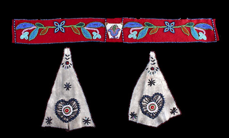 Appraisal: Ojibwa Beaded Belt Dance Shirt Drops The lot features three