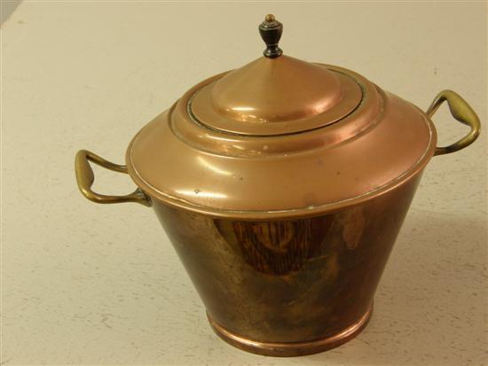 Appraisal: W A S Benson copper ice bucket and cover of