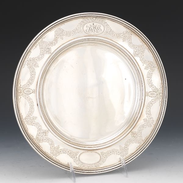 Appraisal: DURGIN STERLING SILVER PLATTER FOR SPAULDING CO x Circular sterling