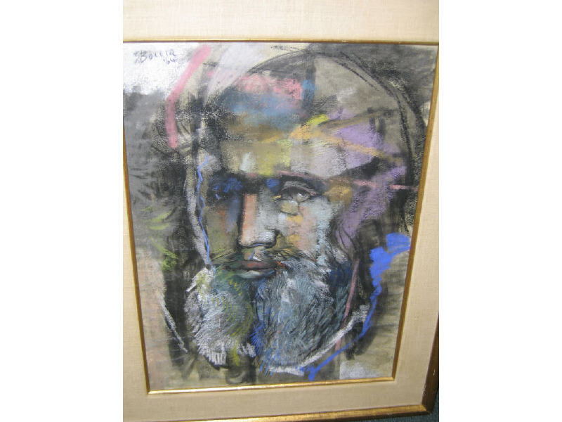 Appraisal: EDWARD BOCCIA AMERICAN B SELF-PORTRAIT mixed media on paper signed