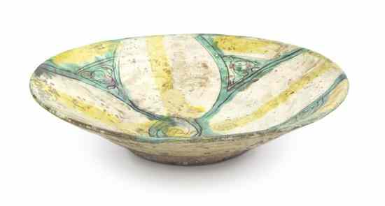 Appraisal: A Middle Eastern Pottery Bowl of flattened conical form with