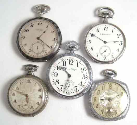 Appraisal: AN ASSORTMENT OF FIVE SWISS POCKET WATCHES Jacob Karr's Sons