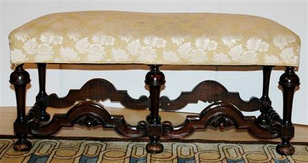 Appraisal: William and Mary Style Walnut Bench Estimate -