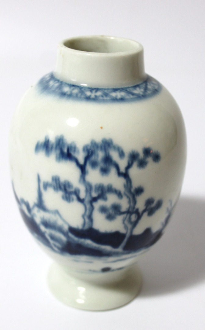 Appraisal: An thC English blue and white porcelain vase the shouldered