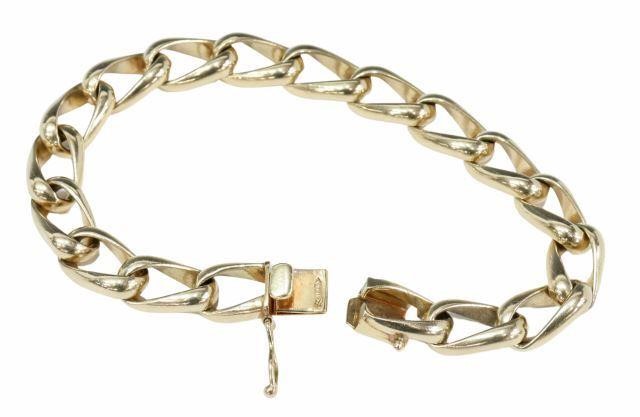 Appraisal: Estate kt yellow gold link bracelet with box clasp approx