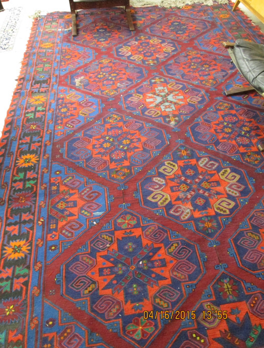 Appraisal: A CONTEMPORARY SOUMAK TRIBAL FLATWEAVE CARPET hand woven in an