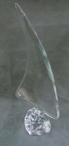 Appraisal: Signed Daum France crystal sculpture depicting sail on a base