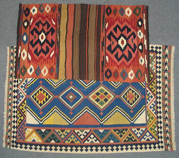 Appraisal: A Caucasian kilim various sizes along with another kilim