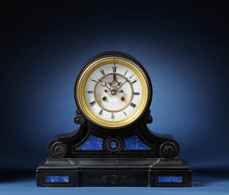 Appraisal: French Belgian Marble Mantel Clock by S Marti Cie France