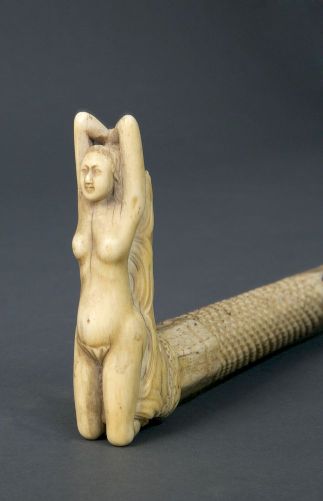 Appraisal: Whaleman Carved Whale Ivory and Whalebone Cane Exclusive on Bidsquare