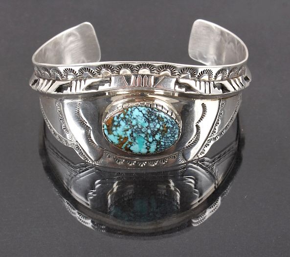 Appraisal: Navajo Turquoise Sterling Silver Bracelet Featured in this lot we