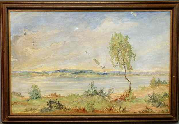 Appraisal: Gruber Benedikt German - oil on canvas impressionist scene with