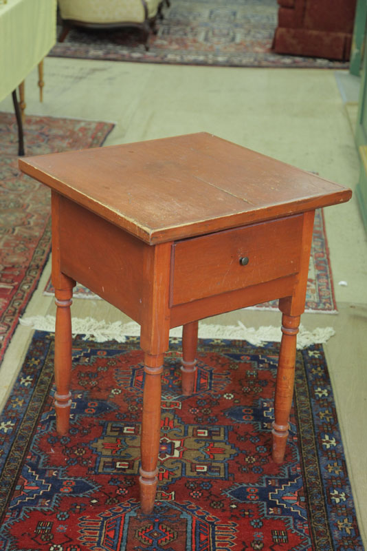 Appraisal: ONE DRAWER STAND Old red wash having a large drawer