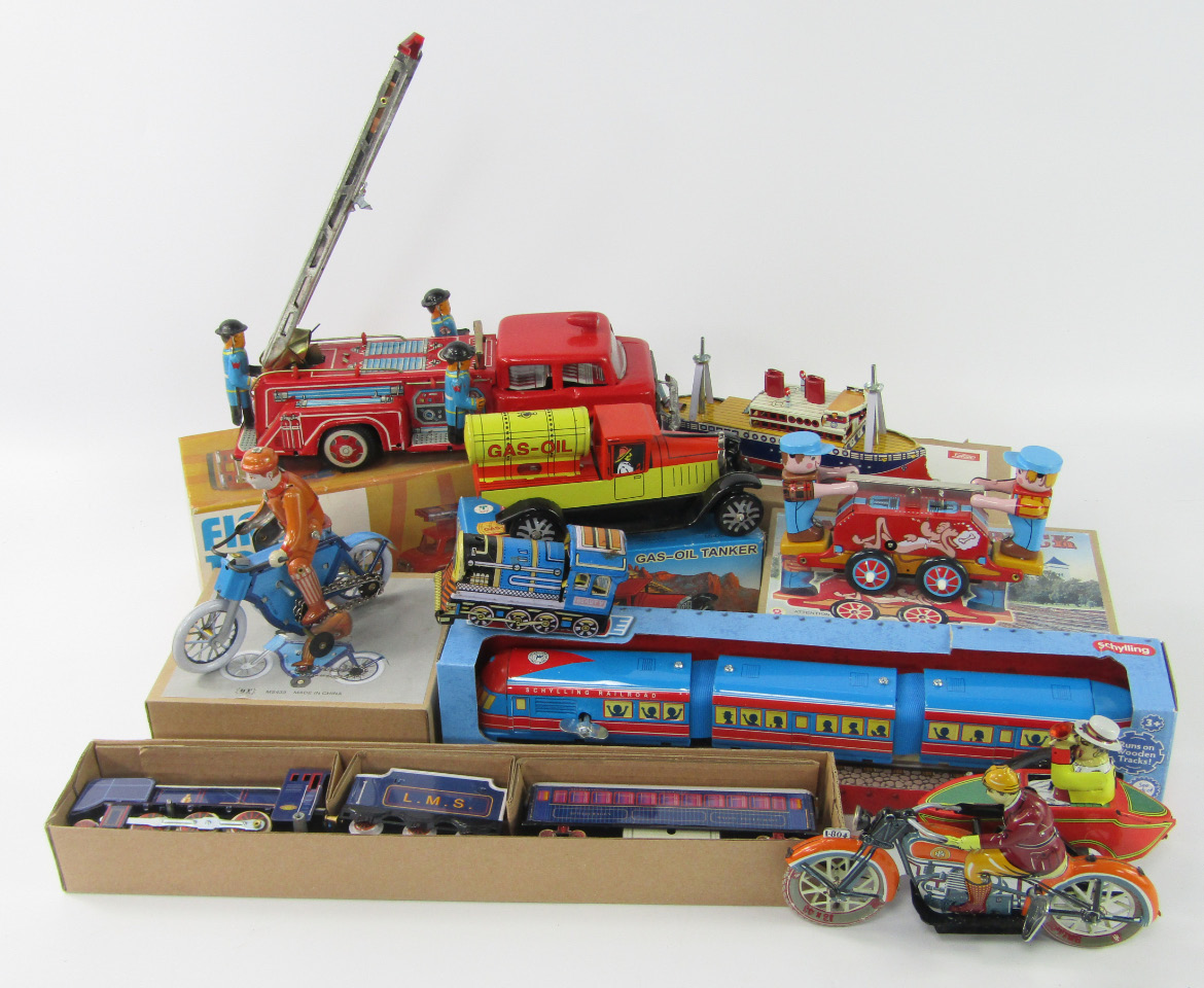 Appraisal: A Schylling Express Railroad tinplate clockwork toy and other modern