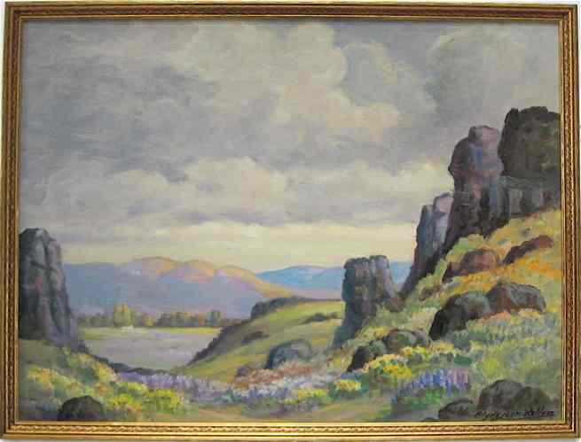 Appraisal: CLYDE LEON KELLER OIL ON PANEL Oregon - An Eastern