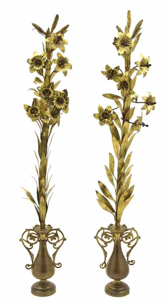 Appraisal: A Gilt Metal Two-Piece Garniture each in the form of