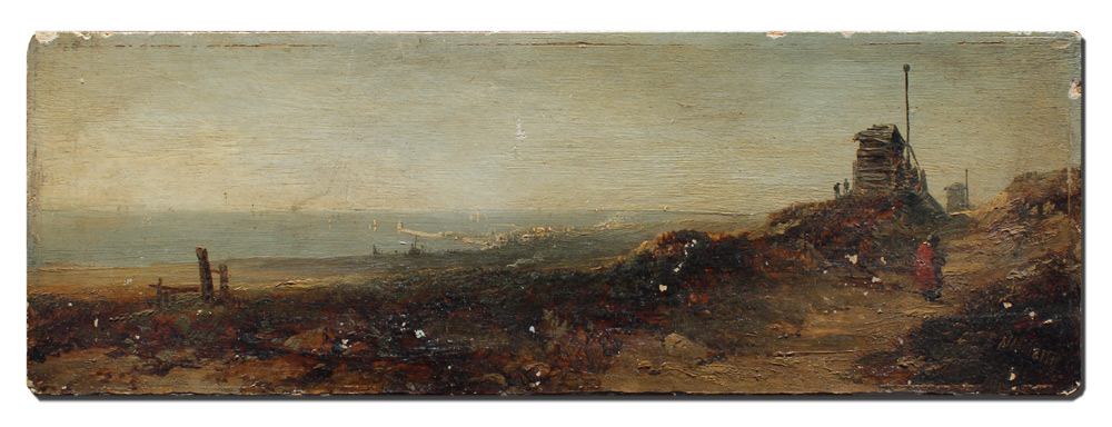 Appraisal: NIEMANN Edmund Johann United Kingdom - Miniature Panoramic Coastal Scene